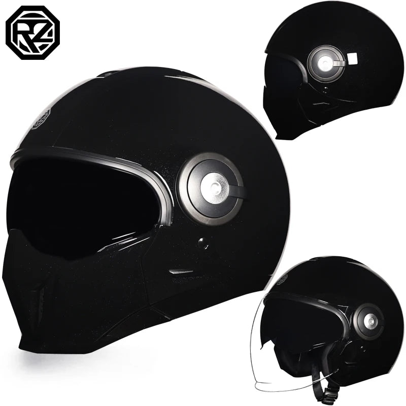 ORZ-653S Motorcycle Helmet Full Face Open Face Helmets 3/4 Men Women Modular Dual Visor Helmet For Motorcycle DOT Approved