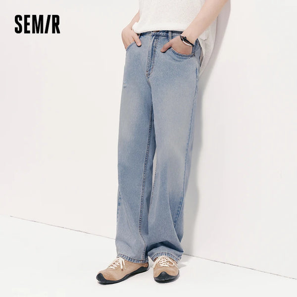 ខោបុរស Semir Denim រហែក ត្រជាក់ មានអារម្មណ៍រលុង ជើងត្រង់ បែប Vintage បោកគក់ ម៉ូដរដូវក្តៅ ឆ្នាំ២០២៦ ស្ទីលធម្មតា