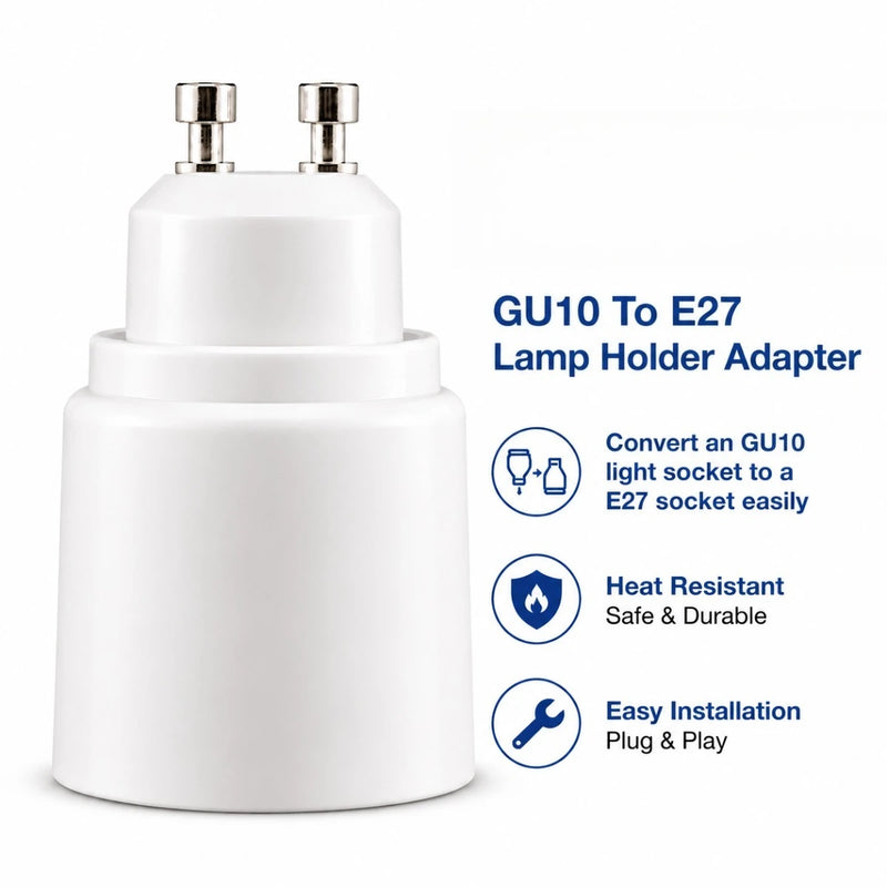 អាដាប់ទ័រ JOYINLED 10PCS GU10 ទៅ E27, ឧបករណ៍បម្លែងរន្ធវីស GU10 ទៅ E27 អេឌីសុន, អាដាប់ទ័រទ្រអំពូល LED សម្រាប់អំពូល LED CFL Halogen