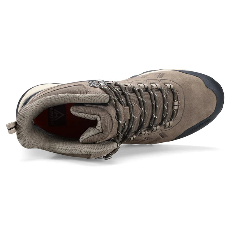 HUMTTO Genuine Leather Hiking Shoes Man Luxury Designer Trekking Boots for Men Breathable Non-slip Outdoor Winter Men's Sneakers