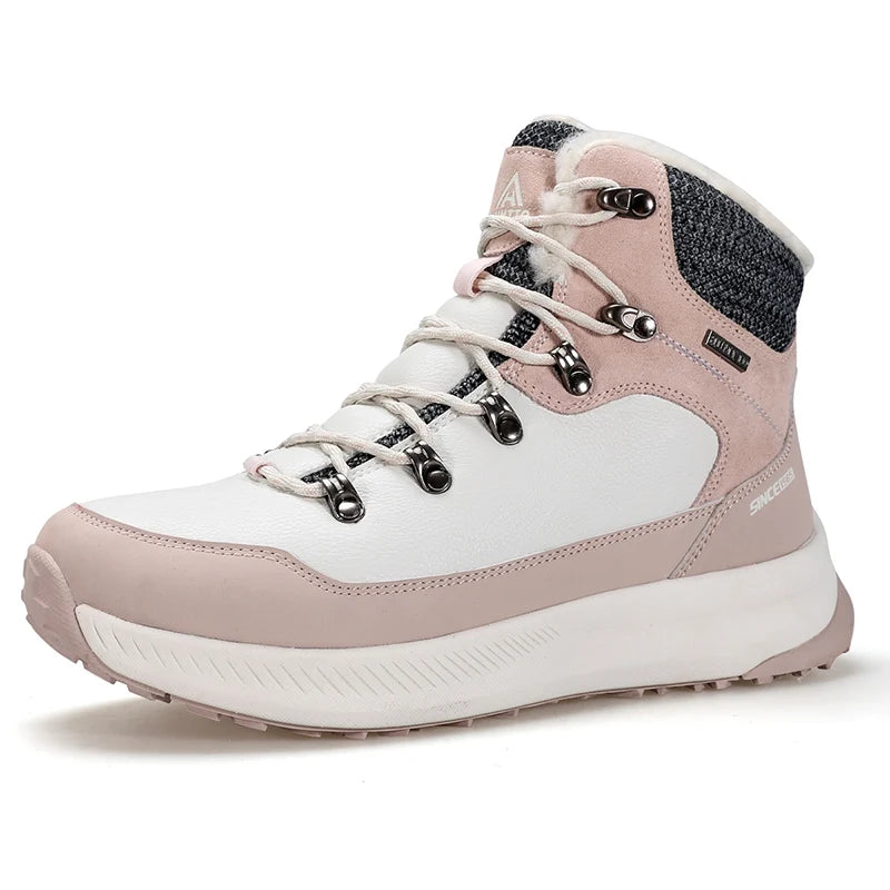 HUMTTO Winter Keep Warm Shoes for Women Leather Hiking Boots Outdoor Trekking Snow Boots Womens Luxury Designer Woman Sneakers