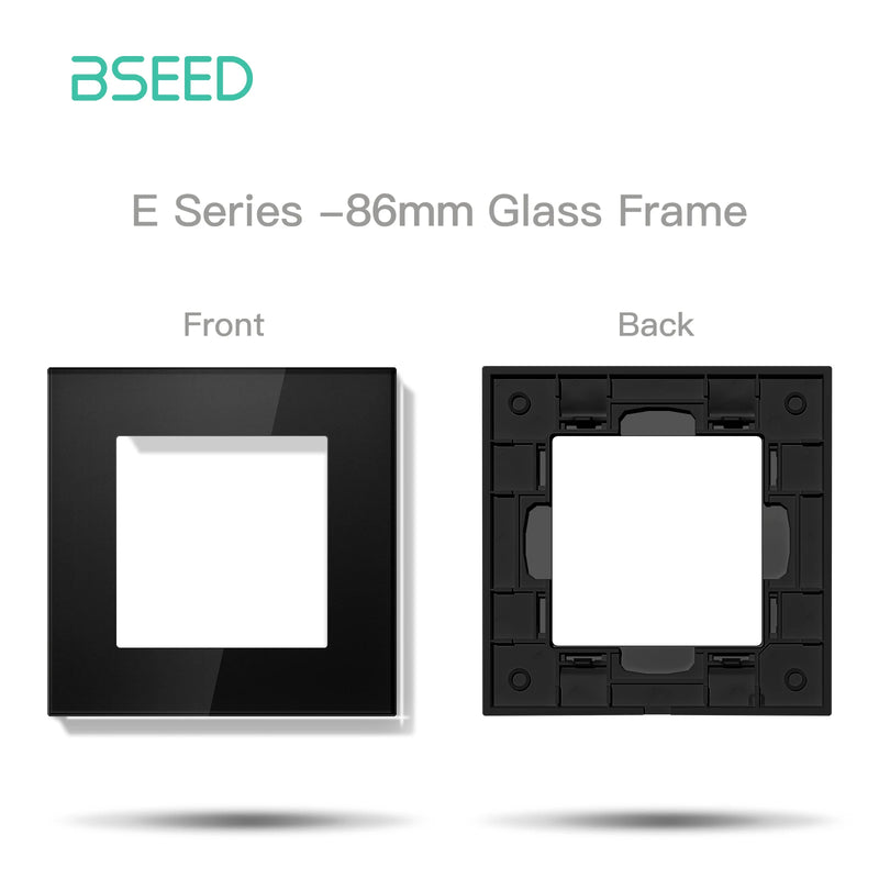 BSEED E Series Crystal Panel Wall Socket Frame Glass Panel 86/157/228/299mm White Black Gold Gray