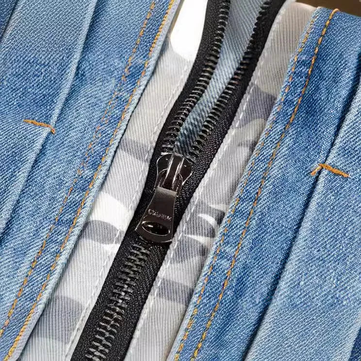 Men's Sleeveless Hooded Denim Jacket for Spring and Fall; Blue Single-breasted Distressed Vest; Asian Sizes M–5XL.