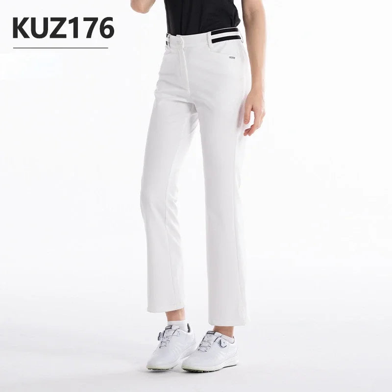 Golf Clothes Trousers Women High Elastic Pants Summer Spring Lady Casual Long Pants Quick-Drying Flared Trousers KUZ176