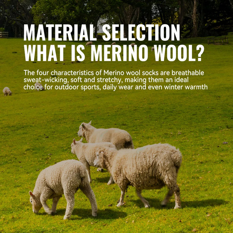 WRELS Merino Wool Hiking Socks Thermal Warm Winter Cushioned Moisture Wicking Socks Breathable Sports Socks Running Skiing Socks