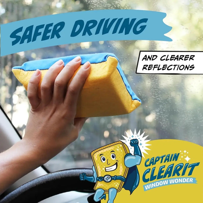 ប៉ុងជូតអ័ព្ទ Captain Clear ទំហំធំ ស្រូបទឹកបានល្អខ្លាំង មិនបន្សល់ស្នាម ងាយស្រួលសម្អាត សម្រាប់រថយន្ត កញ្ចក់ ប្រើប្រាស់ក្នុងនិងក្រៅផ្ទះ ម៉ូដស្អាតទាក់ទាញ