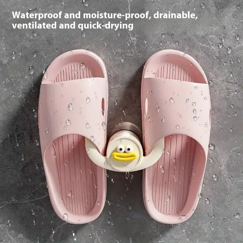2PCS Cartoon Slippers Hook Bathroom Slipper Rack Shower Storage Organizer Shoe Holder Drainage Stand for Bathrooms and Bedrooms
