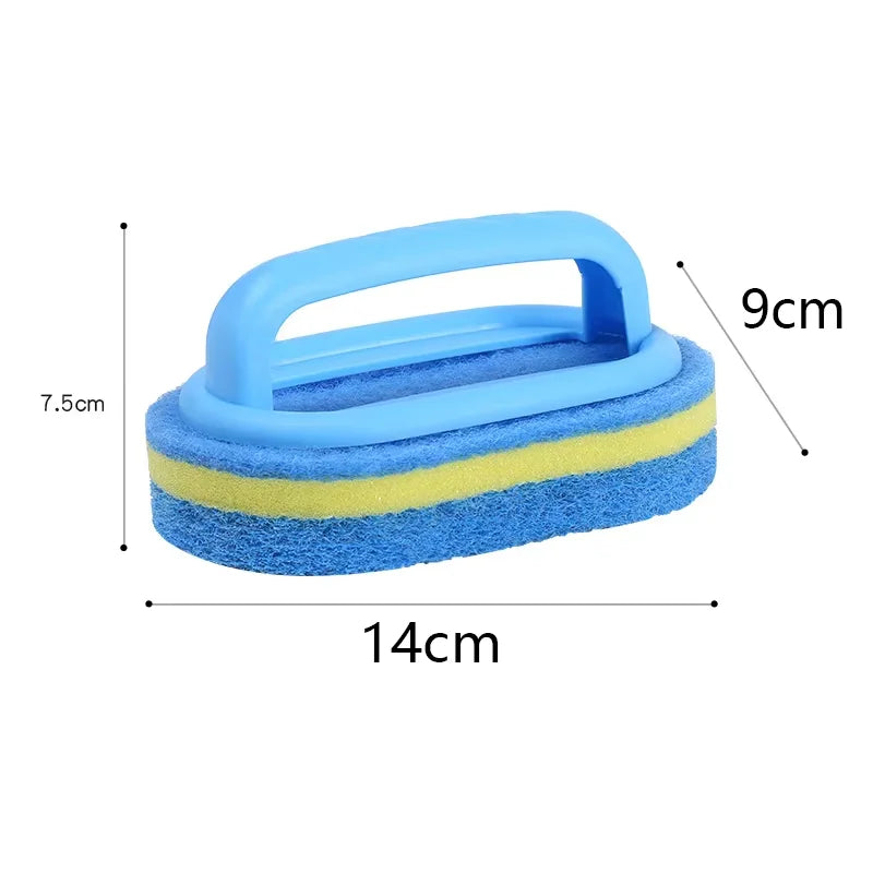 Sponge Cleaning Brush With Handle Bathtub Tile Scrub Brush Kitchen Bathroom Cleaning Sponge Brush Household Cleaning Supplies