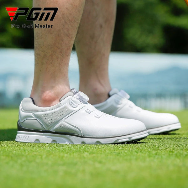 PGM Men's Golf Shoes with Knob Shoelaces Super Waterproof and Anti Slip Shoe Studs, Sports Shoes XZ279