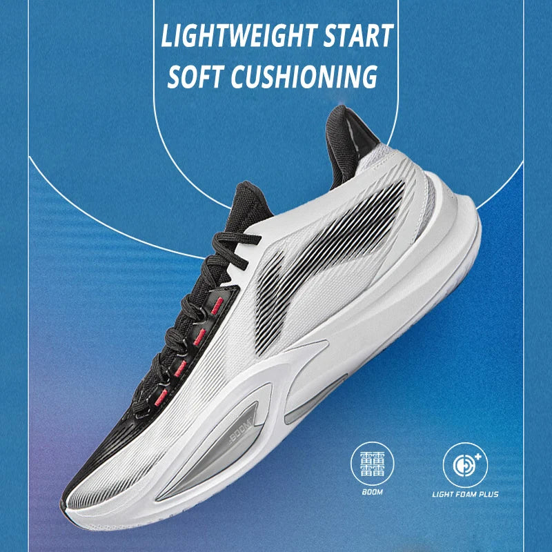 ស្បែកជើងបាល់បោះបុរស Li-Ning SHINING 3 V2 Court BOOM Cushion ទម្ងន់ស្រាល ស្រូបយកឆក់ ស្បែកជើងកីឡា LiNing ABPW017