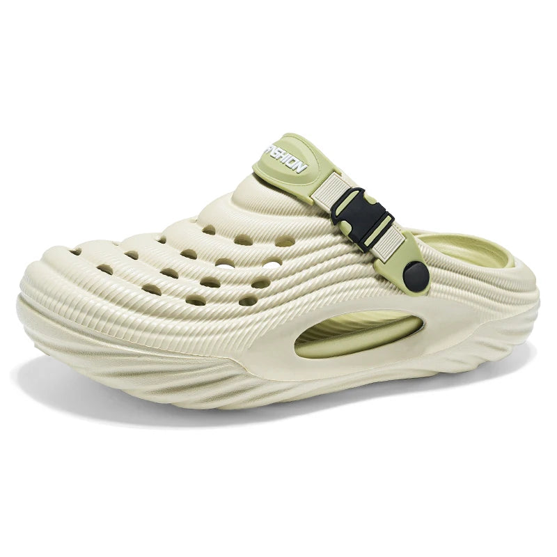 Men's Casual Hole Shoes Summer New Breathable Soft-Sole Non-Slip Unisex Outdoor Beach Shoes Fashion Sports Dual-Purpose Slippers