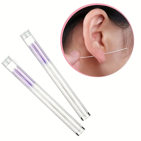 70pcs Unscented Ear Piercing Cleaning Floss,  Ear Tools for Men and Women, Anti-Blocking Ear Piercing Dirt Cleaner Lines