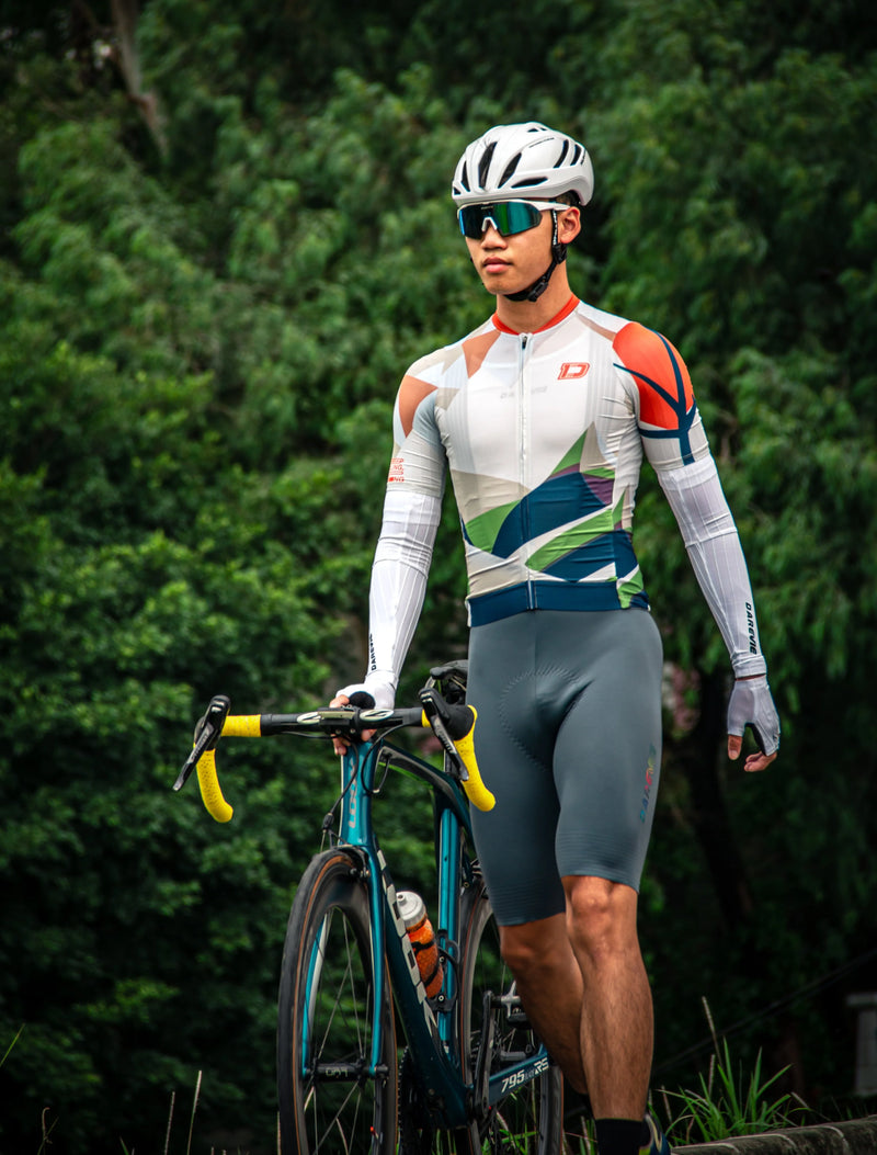 អាវយឺតជិះកង់ DAREVIE បុរស ម៉ាក Maillot 4-Way Strech ស្រូបយកសំណើម កម្រិតហ្វឹកហាត់ អាវជិះកង់ប្រឆាំងនឹងការរអិល ស្រាល ទន់ សម្រាប់បុរស