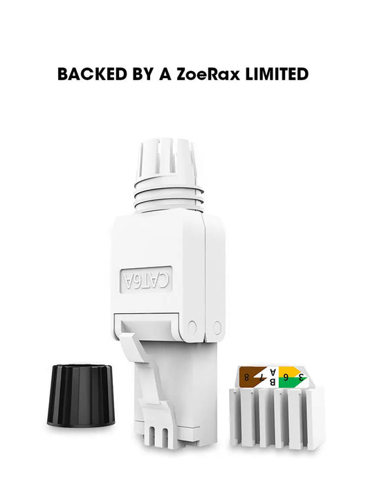 ZoeRax Tool Free RJ45 Connectors for CAT8/CAT7/CAT6A CAT6/CAT5e/CAT5, Punch Down Type Ethernet Cable Male Plugs 1PCS