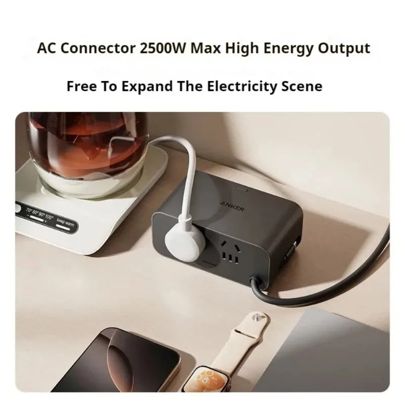 ស្ថានីយសាកថ្ម Anker A91C8 Nano 100W GaN ខ្សែសាកលឿនពហុរន្ធសម្រាប់ដាក់លើតុ និងអេក្រង់បង្ហាញ