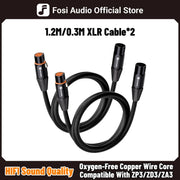 ខ្សែ XLR Fosi Audio ទំហំ 0.3M/1.2M ប្រុសទៅស្រី 2 កញ្ចប់ ខ្សែ Cannon Balanced សម្រាប់មីក្រូហ្វូន DAC Preamp ZA3 ZD3 ZP3 Amplifier
