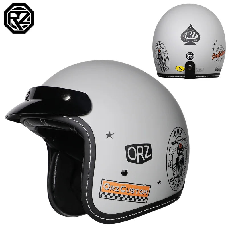 Vintage Motorcycle Helmet Open Face Retro 3/4 Half Helmet Moto Casque Casco Motocicleta Capacete Motocross Para