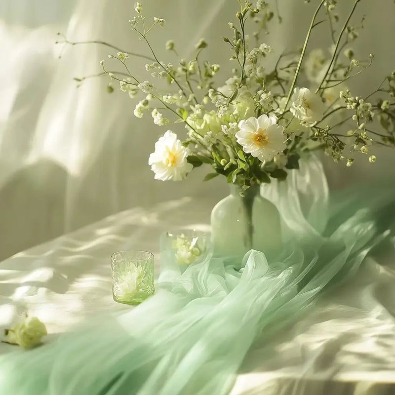 160x300cm Chiffon Backdrop Curtain for Wedding Party Decor Slight Glimmer Sheer Baby Shower Photography Backgrounds