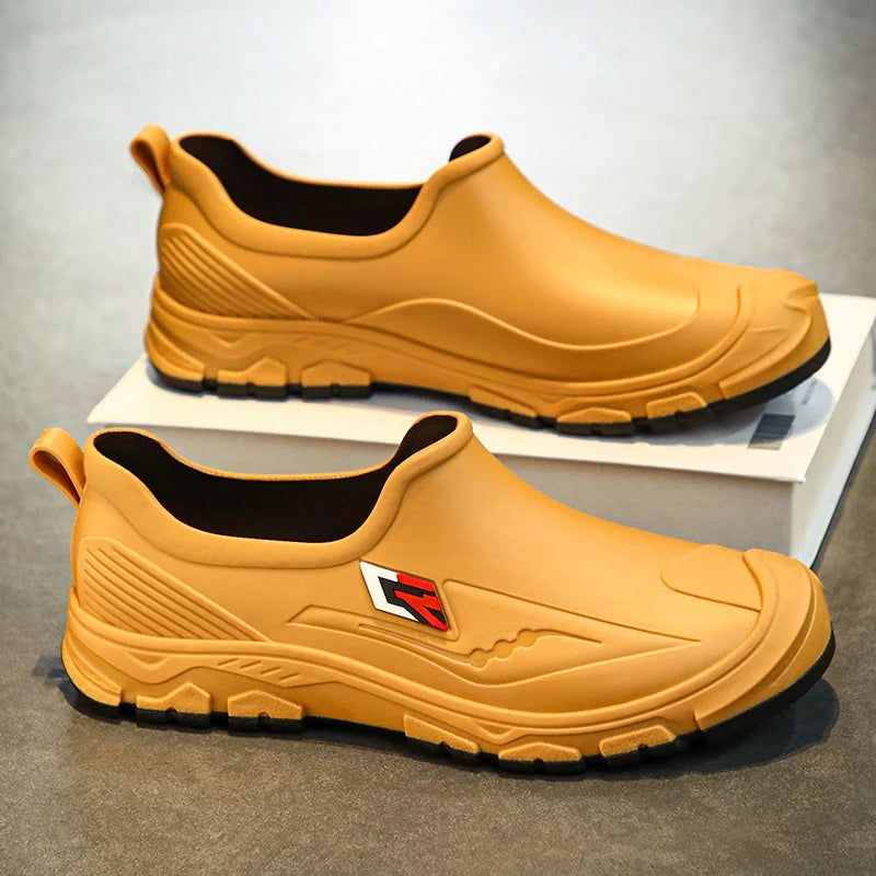 Water Shoes Four Season New Men's Low-Top Waterproof Non-Slip Hotel Kitchen Chef Labor Insurance Shoes Outdoor Casual Rain Shoes