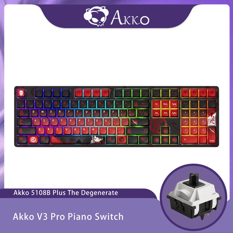Akko 5108B Plus Mechanical Keyboard Hot Swap RGB ACA Profile PBT Keycap USB Type-C/2.4GHz/Bluetooth 5.0 Wireless Gaming Keyboard