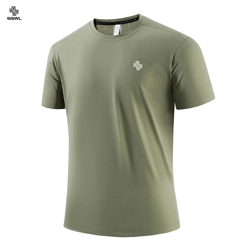 SBWL 2026 Summer Men's New Outdoor Running Fitness Quick Dry Sports T-Shirt High Quality Light Casual Short Sleeve Gym Tops