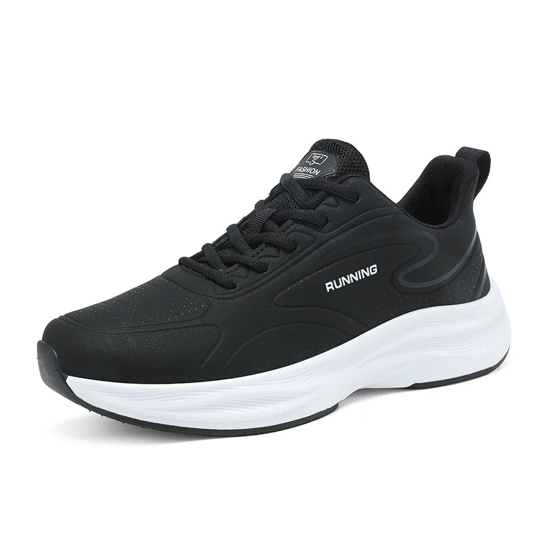 Couples Jogging Shoes 2025 New Leather Casual Sneakers Anti Slip Wear Resistant Fashion Outdoor Fitness Running Shoes for Women