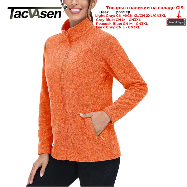 TACVASEN Spring/Autumn Lightweight Fleece Jackets Womens Sports Warm Sweatshirts Thermal Casual Turtleneck Sweater Coats Tops