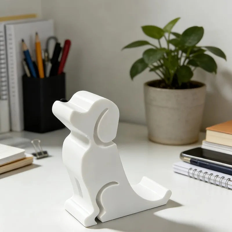 1pc 3D Cute Dog Phone Holder | PLA Material, Ideal for Office Desk, Bedroom, Living Room. phone holder,Two colors to choose from