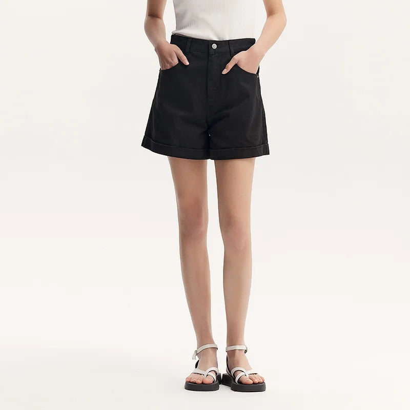 Semir Casual Pants Women Simple And Clever Design 2024 Summer New Fashionable Folded Hem Shorts For Petite Figures