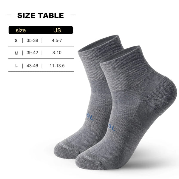 WRELS Merino Wool Socks Compression Winter Ankle Cotton Socks Basketball Professional Racing Cycling Socks for Men Women