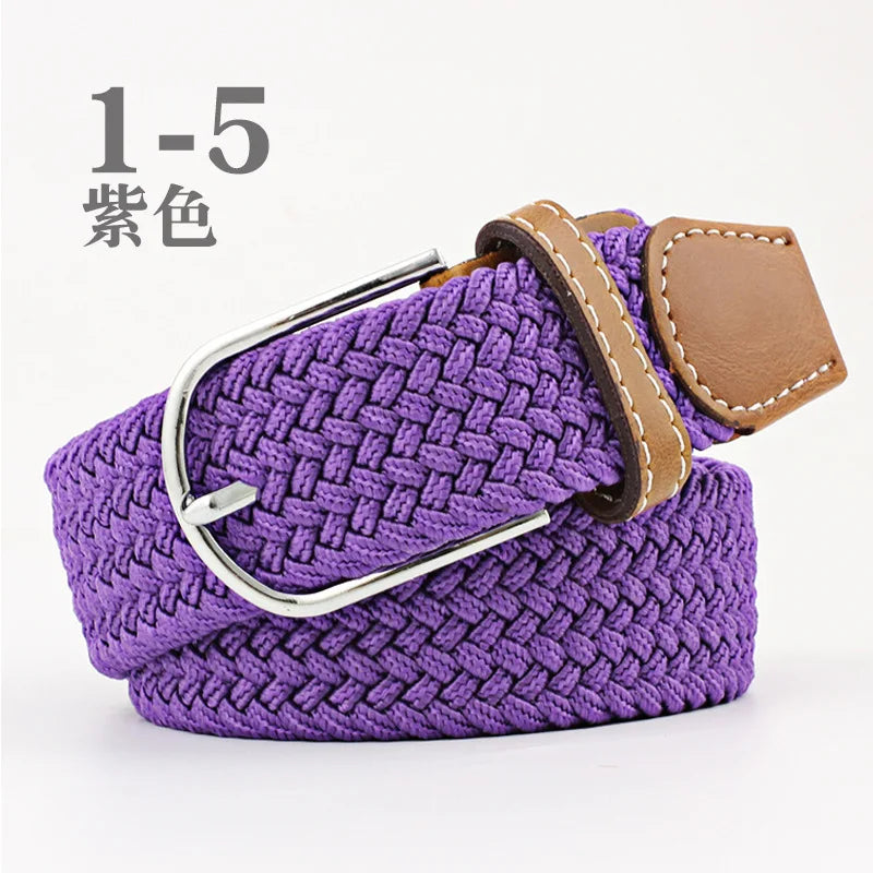 105cm Stretch Woven Belt, Unisex Canvas Belts Fashion Casual Student Belt Women Cinturon Male Waistband.