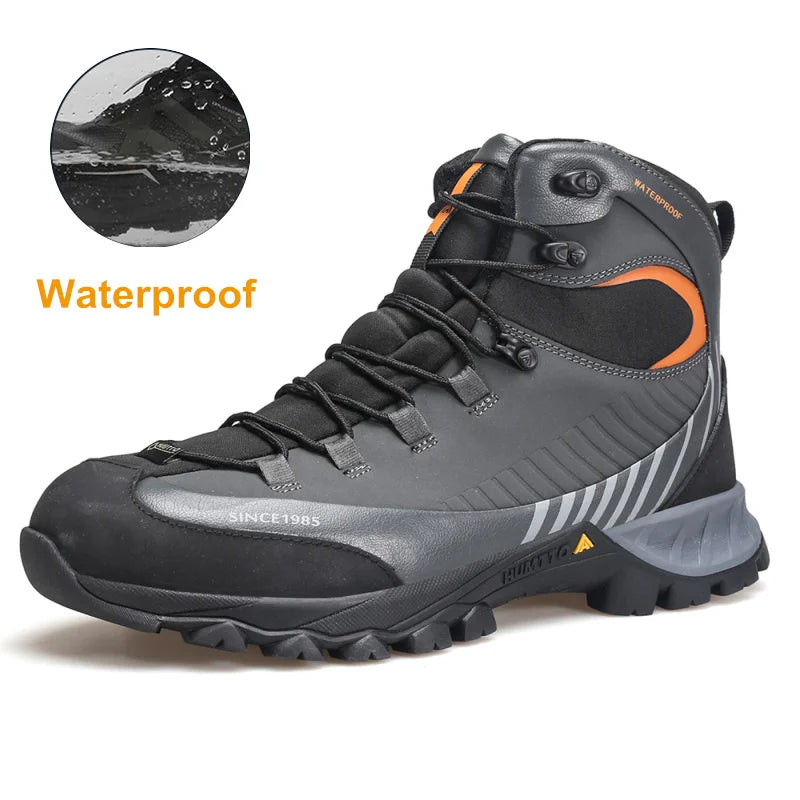 HUMTTO Waterproof Boots for Men Luxury Designer Outdoor Hiking Shoes Climbing Trekking Sneakers Leather Safety Mens Ankle Boots