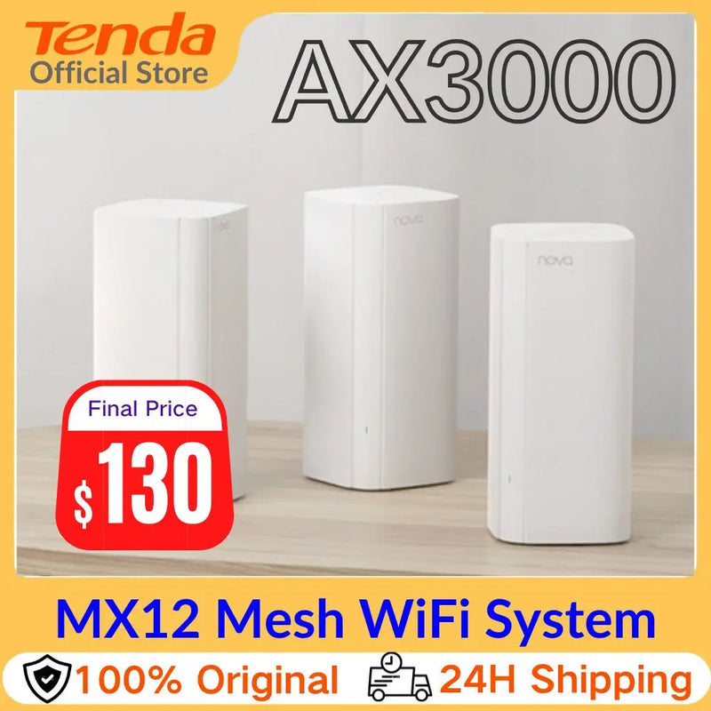 រ៉ោតទ័រ WiFi 6 AX3000 Mesh Router Tenda WiFi Router 2.4G 5GHz Full Gigabit Router Tenda AC1200 Mesh System Router ឧបករណ៍ពង្រីករ៉ោតទ័រ WIFI