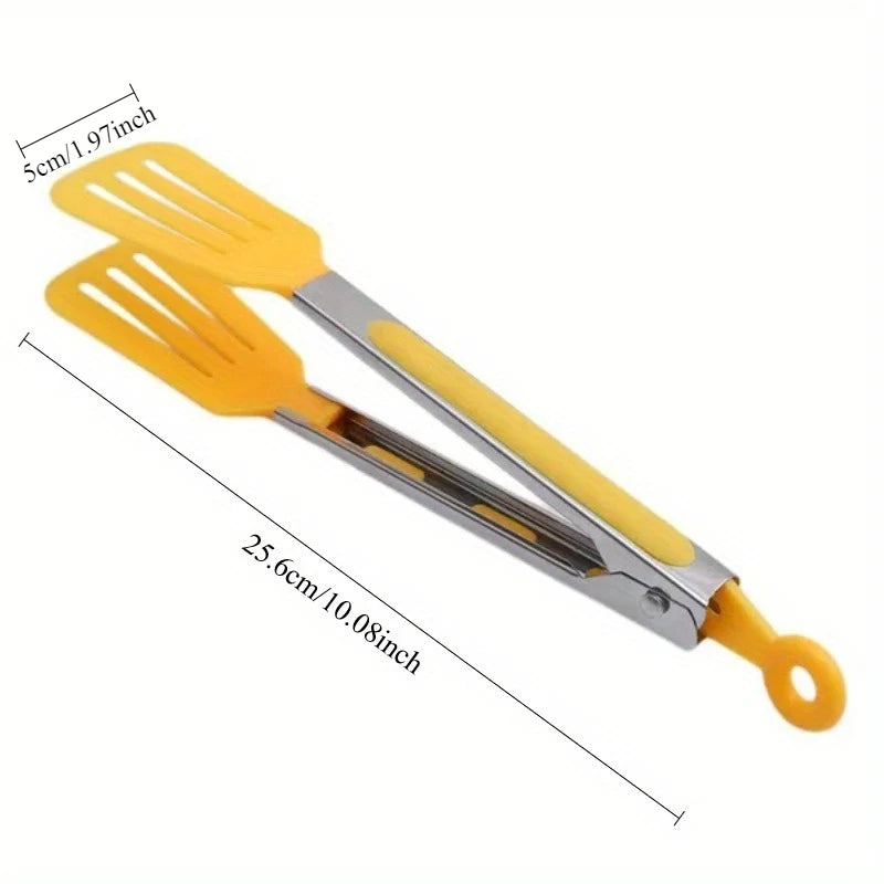 Silicone BBQ Grilling Tongs - Non-Stick, Heat-Resistant Kitchen & Outdoor Cooking Tools for Salad, Bread, and Barbecud-Food-Safe