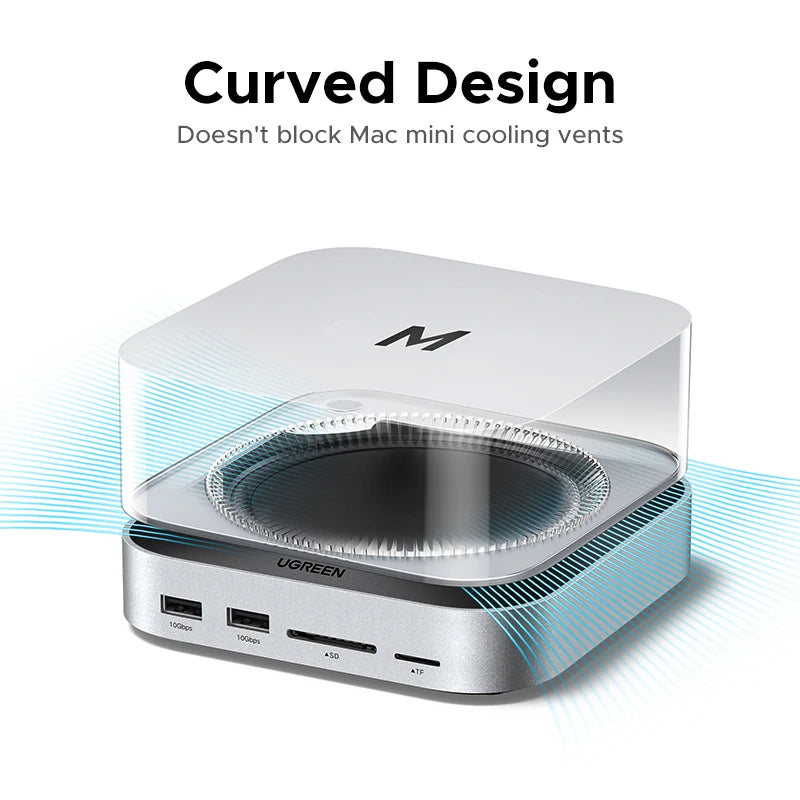 UGREEN Mac Mini Docking Station USB HUB Type-C to DP 4K240Hz M.2 NVMe SSD Slot 10Gbps Splitter SD&TF 3.5MM for Mac Mini M4/M5/M6