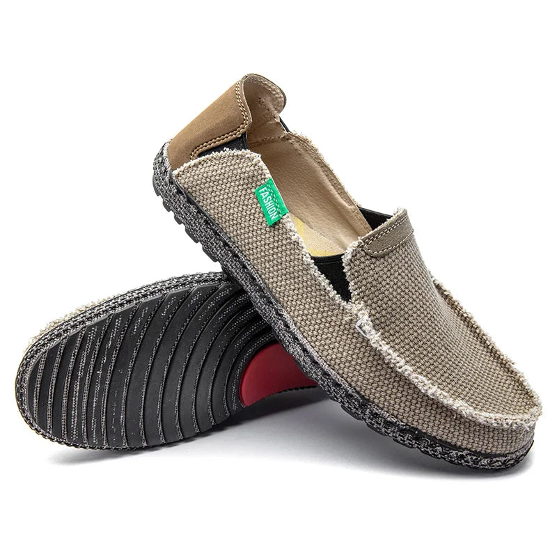 Summer Mens Canvas Slip On Shoes Men Flat Casual Shoes Comfortable Breathable Big Size 47 48 49