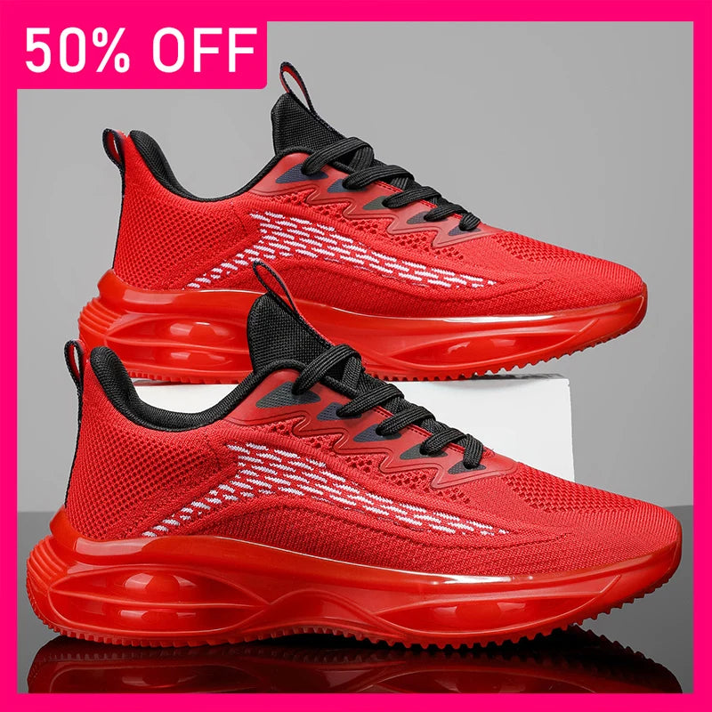 Men Sports Shoes New High-quality Mesh Breathable Lightweight Lace Up Running Shoes Summer Comfortable Versatile Tennis Shoes