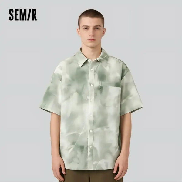 អាវបុរស Semir ឆ្នាំ ២០២៦ ដៃខ្លីបោះពុម្ពលើផ្ទៃពពុះ រចនាប័ទ្មវិស្សមកាល ម៉ូដធម្មតា ទន់ ពាក់ប្រចាំថ្ងៃ