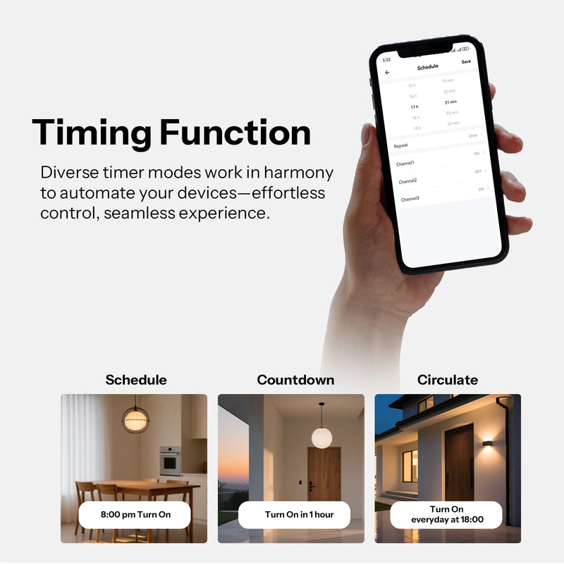 SONOFF T6 120 1/2/3 Gang Black TX Gen2 Matter Smart Touch Wall Switch Detach Relay Mode Night Switch Works with Alexa Apple Home