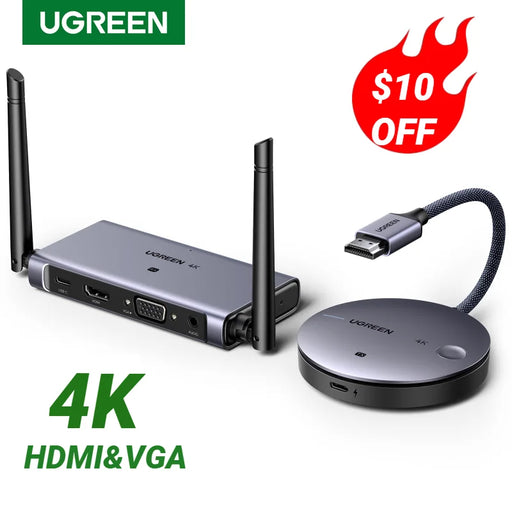 UGREEN Wireless HDMI Extender 4K Video Transmitter & Receiver Kit 5G 50M Transmits Display Adapter Dongle for TV PC PS5 Monitor