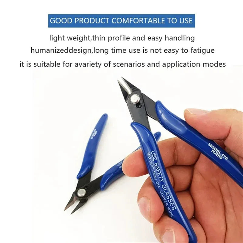 Bomurphy Diagonal Pincer Carbon Steel Pincer Electric Wire Cable Cutter, Wire Stripper for Electronics, Soft Copper Jewelry