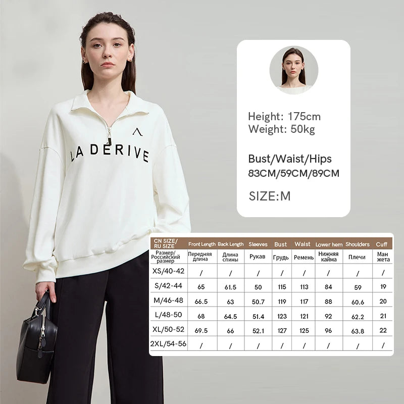 AMII Sweatshirts for Woman 2026 Autumn New Long Sleeve Tops Casual Knit Cotton Turtleneck Embroidered Woman Sweatshirts 12523031