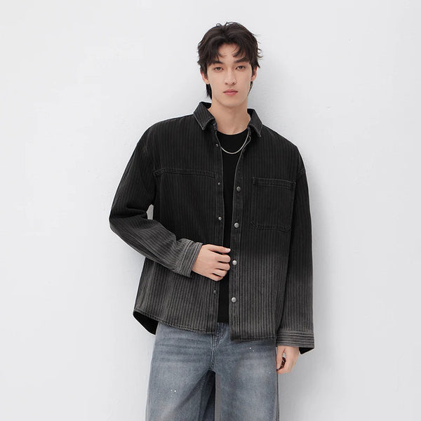 អាវបុរស Semir ឆ្នាំ២០២៦ ដៃវែងសម្រាប់រដូវផ្ការីក កអាវមូល បោះពុម្ពពណ៌ជម្រាល បោកគក់ ហោប៉ៅទ្រូង ស្ទីលធម្មតា ស្លៀកប្រចាំថ្ងៃ