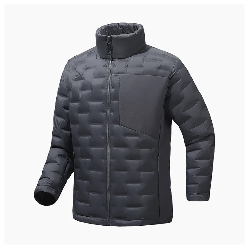 Lightweight Men's Down Jacket with 90% Duck Down Fill, Warm Winter Outerwear Coat Navy Blue (5 Colors) S-3XL