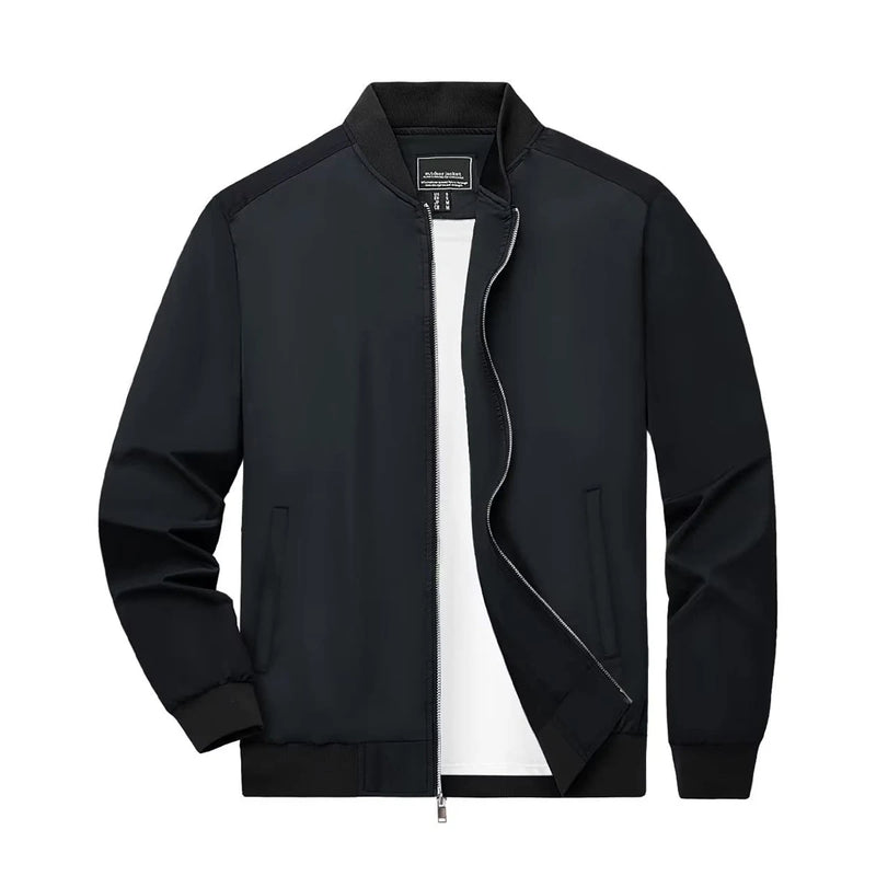 TACVASEN Men's Flight Jacket Lightweight Windproof Full Zip Casual Outdoor Spring Autumn Coat with Ribbed Cuffs
