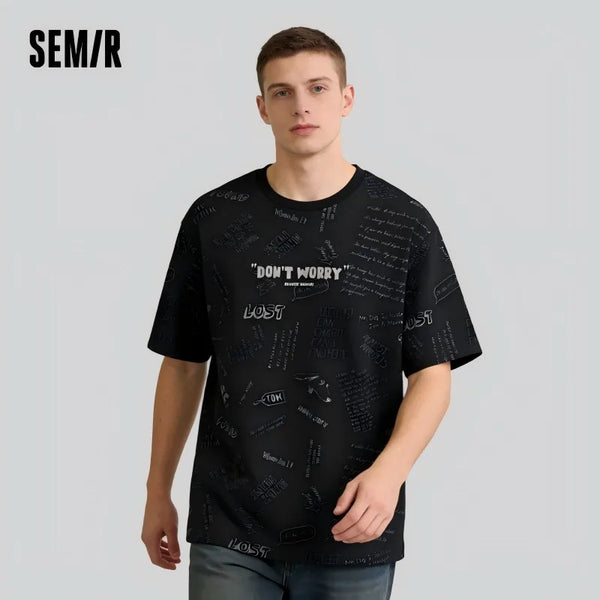 អាវយឺតបុរស Semir ឆ្នាំ ២០២៦ សត្វគួរឱ្យស្រលាញ់បោះពុម្ពលើក្រណាត់កប្បាសសុទ្ធដែលប៉ាក់ដោយក្រណាត់រលុងទាន់សម័យធម្មតា