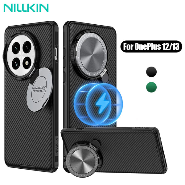For OnePlus 13 Magsafe Case NILLKIN CamShield Prop Sliding Camera Protection Phone Case For OnePlus 12 Cover With Lens Holder