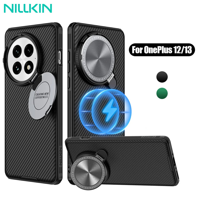 For OnePlus 13 Magsafe Case NILLKIN CamShield Prop Sliding Camera Protection Phone Case For OnePlus 12 Cover With Lens Holder