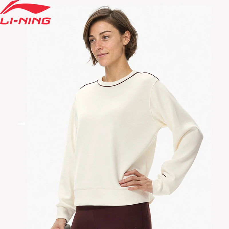 អាវយឺតហាត់ប្រាណ Li-Ning សម្រាប់នារី រាងរលុង 59% Polyester 33% Modal 8% Elastane ដែលអាចដកដង្ហើមបាន អាវក្រៅហាត់ប្រាណ LiNing AWDW500