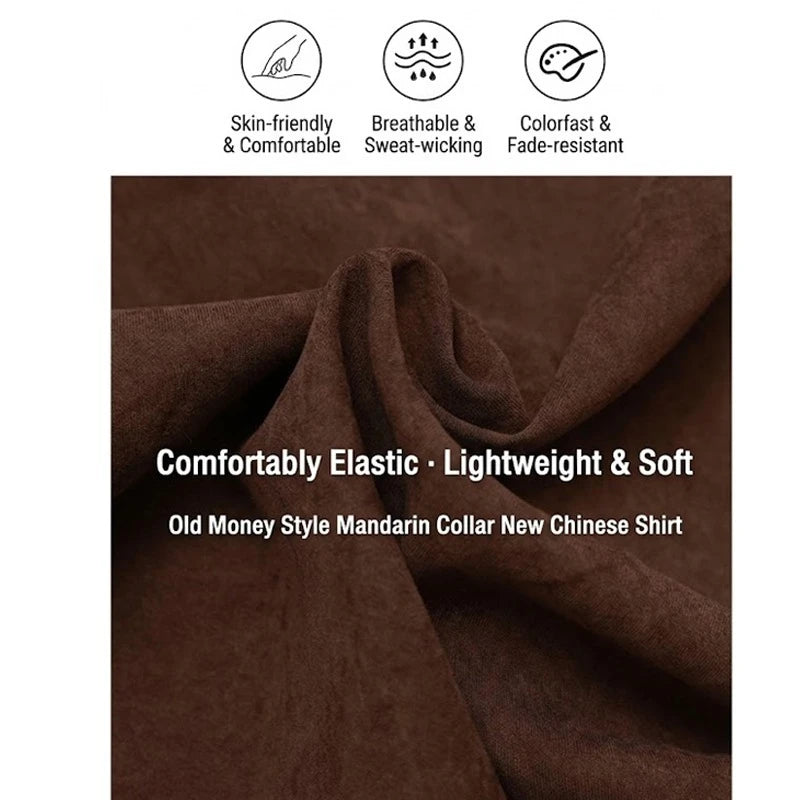 Men's Business Long Sleeve Shirt – Vintage Distressed Linen-Blend with Wide Pointed Collar, Slim Fit for Office & Smart Casual